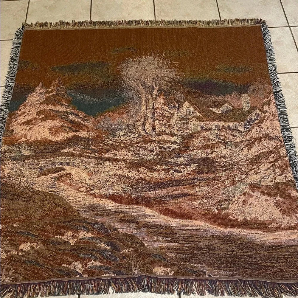 Thomas Kinkade Wonderland Tapestry Throw Blanket